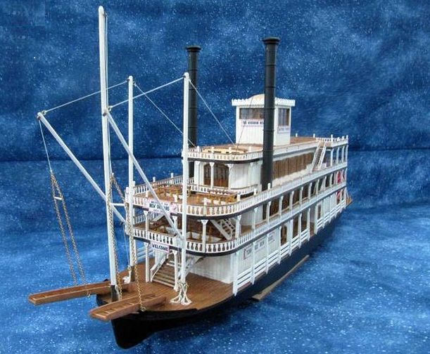 USS MISSISSIPPI 1870 Scale 1/100 21 inch wood ship model kit steamboat